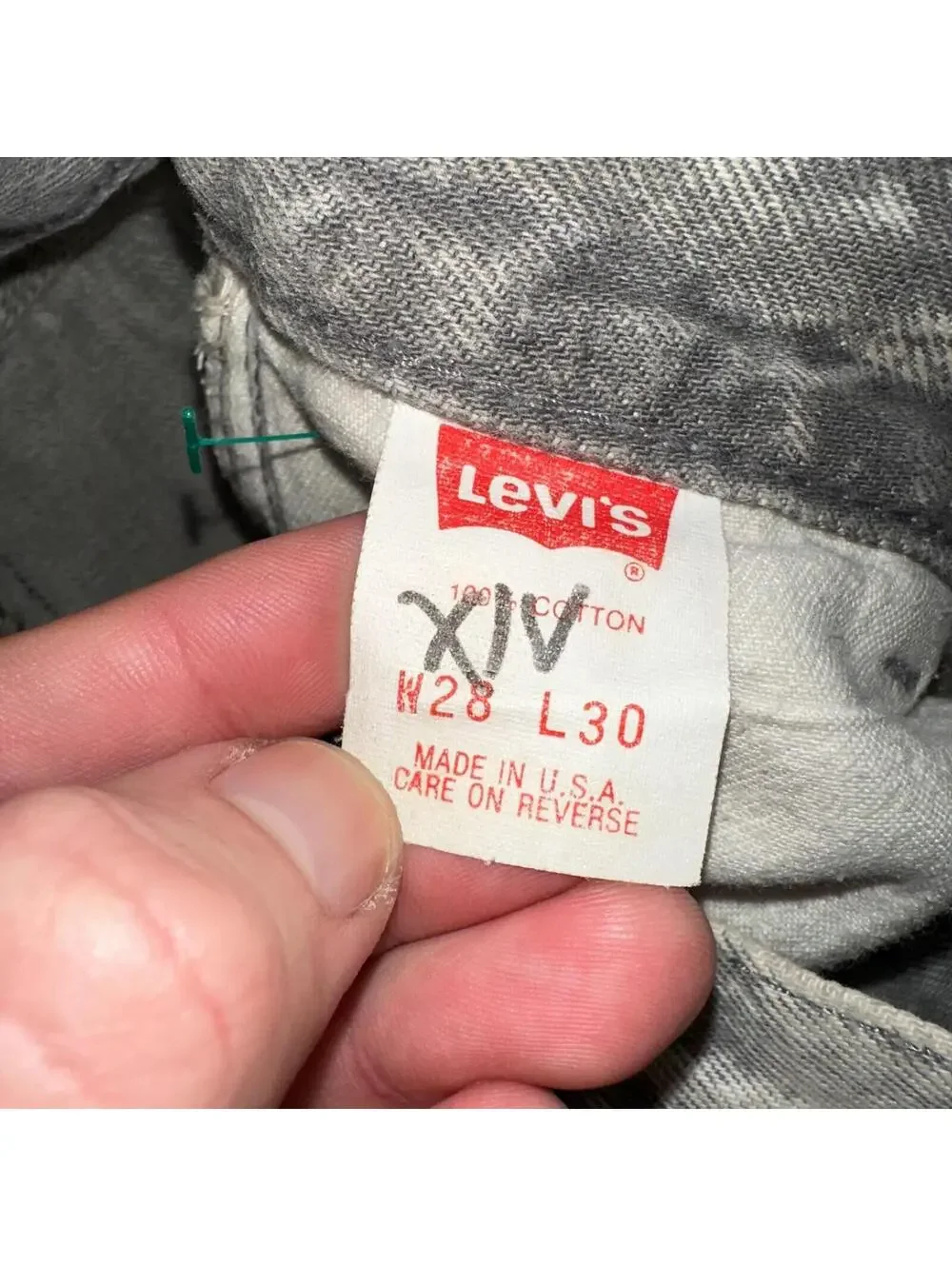 Levis 501 Vintage 80s USA XX Straight Leg Jeans Gray Acid Wash 28x30 Act 26x27